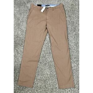 New Banana Republic Mason Straight Stretch Chino Print Pants Men's 33 x 32 Brown